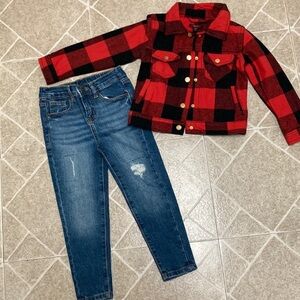 NYC Kids Plaid Jacket & Jeans